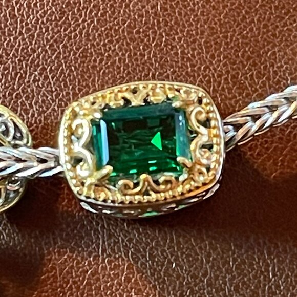 Michael Valitutti Gems en Vogue double sided green gemstone CHARM 925 silver 18k - Picture 1 of 7